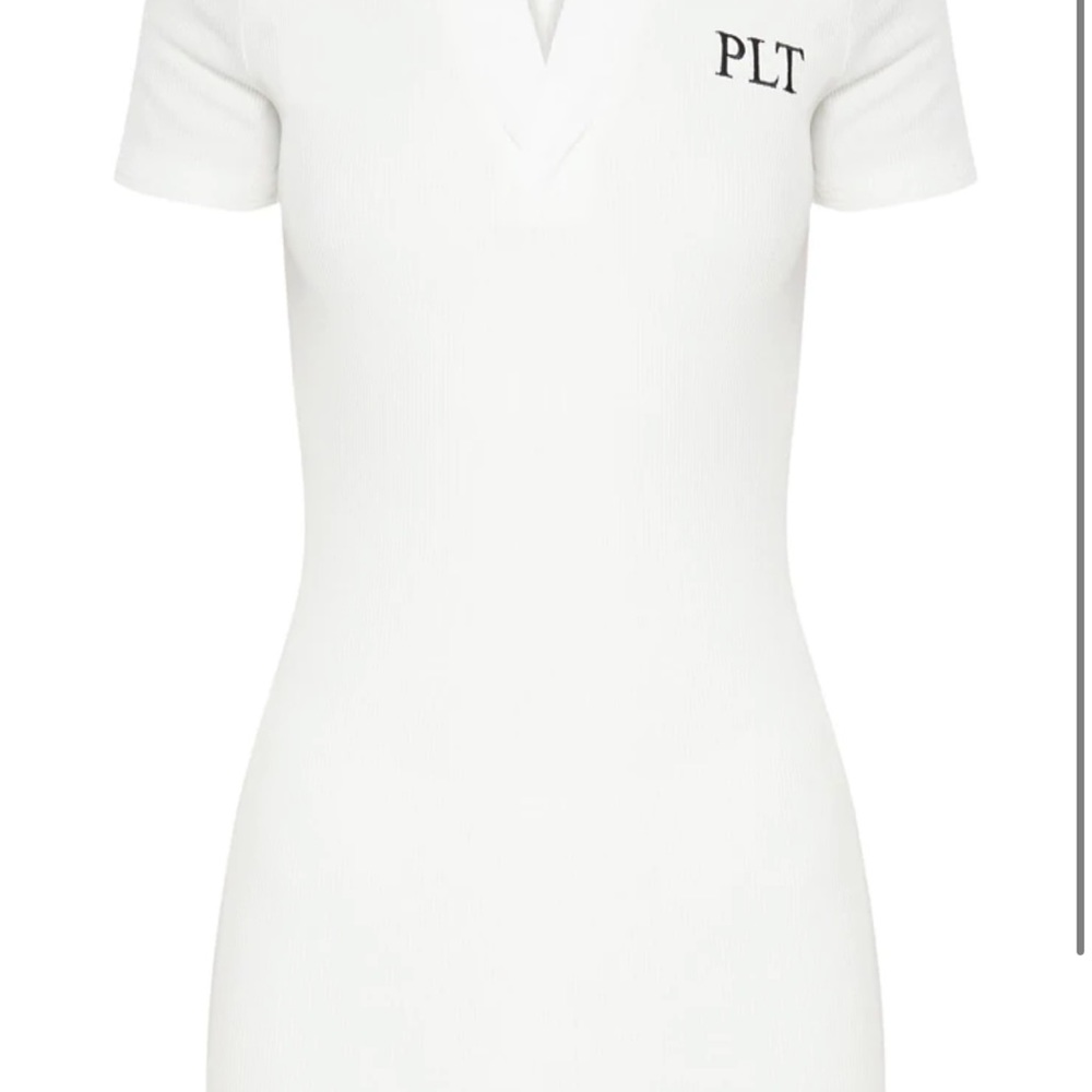 Plt white dress with black letters